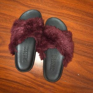 Fluffy Slides Victoria Secret PINK